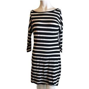 Express Small Black White Striped Body Con Dress